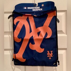NWT NY Mets Blue and Orange Drawstring Cinch Backpack